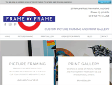 Tablet Screenshot of framebyframe.co.nz